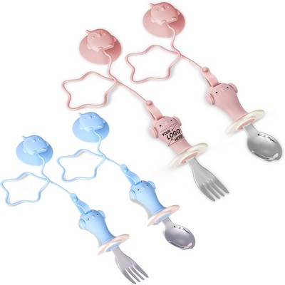 Kids Stainless Steel Fork and Spoon Set