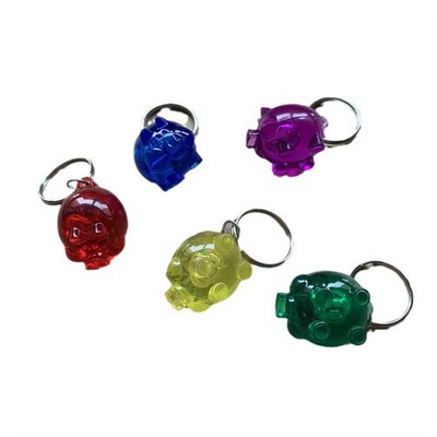 Mini Solid Clear Piggy Keychain Pendant