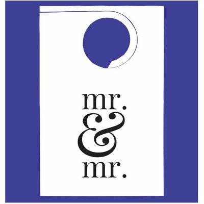 Stock "Mr. & Mr." Design Poly Backed Paper Bibs w/Ties Minimum 25 bibs