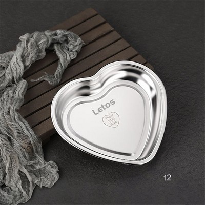 Stainless Steel Heart Shaped Medium Size Plate