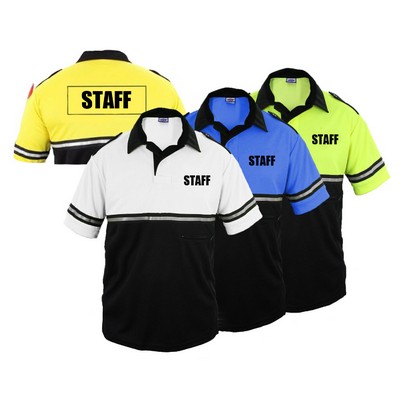 Two Tone Staff Bike Patrol Shirts With Zipper Pocket With Staff Id Front & Back