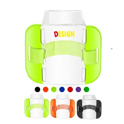 Heavy Reflective Armband ID Card Holder with Adjustable Belt Neon Armband ID Card Badge Holder