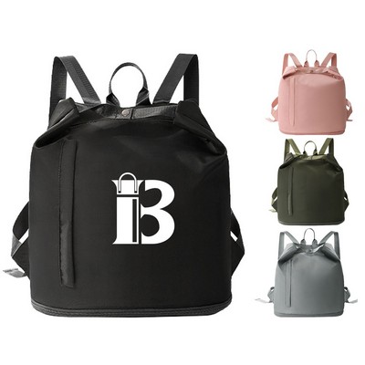 Compact Waterproof Polyester Gym Backpack Shoe Compartment