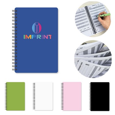 A5 Personalized Spiral Paper Fitness Journal and Workout Log Notebook