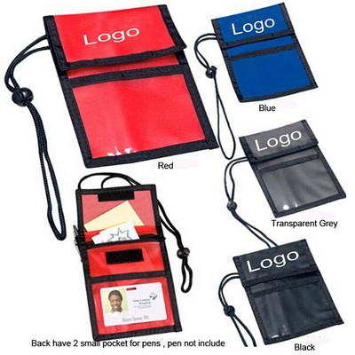 Nylon Neck Wallet ID Holder Bag