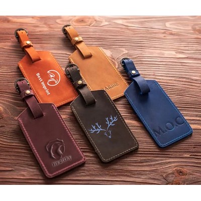 Top Grain Cowhide Leather Luggage Tag