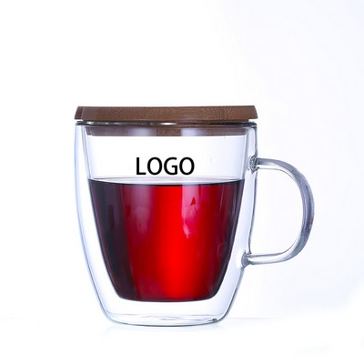 12 oz. Dual Layer Glass Coffee Mug