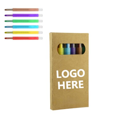 6 Colored Rotating Crayon