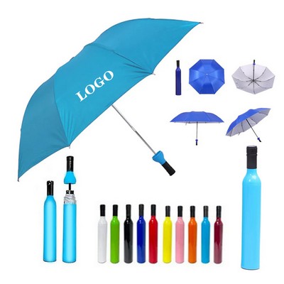 Wine Bottle Compact Umbrella