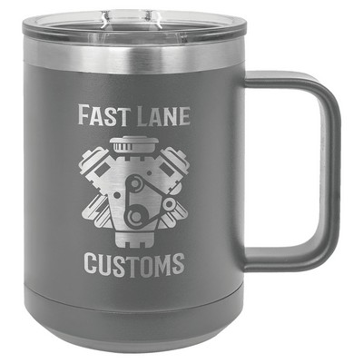 Polar Camel 15 oz. Dark Gray Vacuum Insulated Mug with Slider Lid