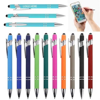 Soft-Touch Aluminum Pen With Stylus