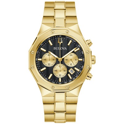 Bulova Men's Prestige Stainless Steel Bracelet Watch Black Dial