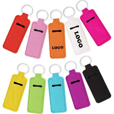 Custom Portable Neoprene Lipstick Lip Balm Holder Keychain Lip Gloss Pocket