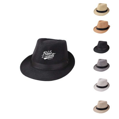 Summer Teardrop Straw Fedora Hat