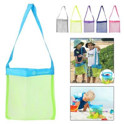 Colorful Nylonmesh One-Shoulder Beach Pouch Bag