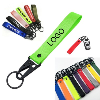 Hand Wrist Lanyard Key Chain Multifunctional Fabric Keychain Anti-Lost for Car Keys and Motorcycle