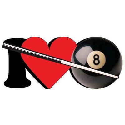 I Love Pool Magnet w/ Full Magnetic Back (6 Square Inch)