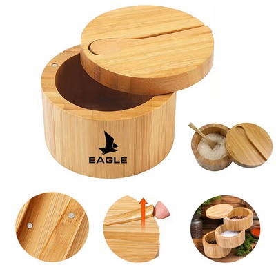 Bamboo Salt Cellar with Mini Spoon