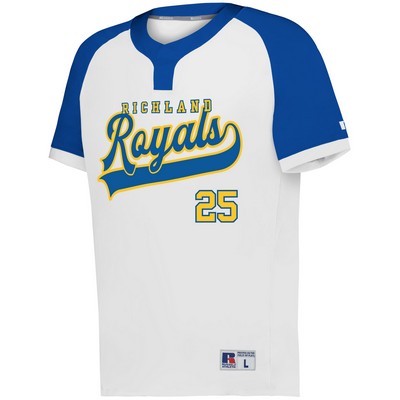 Russell Baseline Covered Placket Baseball Jersey