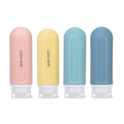Travel Size Silicone Bottles 4pcs Set Refillable Toiletry Containers 89ml
