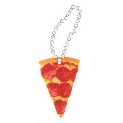 Pizza Slice Promotional Key Chain w/ Black Back (2 Square Inch)
