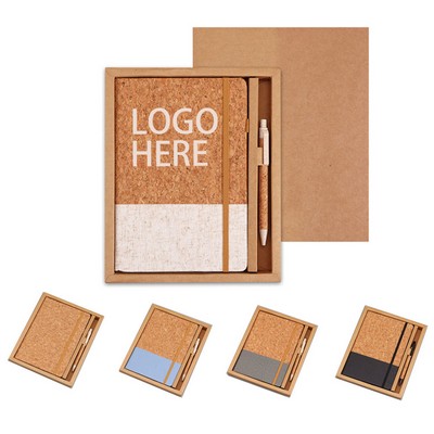 A5 Eco-Friendly Wooden Notebook Set with Pen