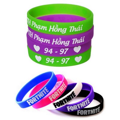 8"x0.5" Silkscreen Custom Silicone Bracelet Wristband