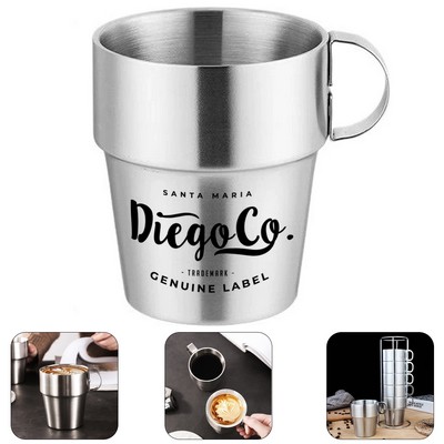 10oz 4Pcs Double-Wall Stainless Steel Coffee Mug