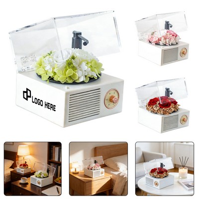 Bluetooth Speaker W/ Forever Flowers, Gramophone-Styled