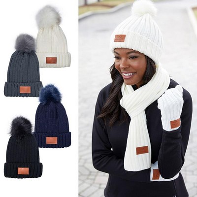 LeemanÂ™ Knit Beanie with Fur Pom Pom