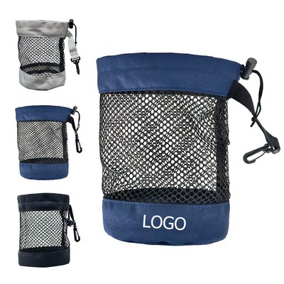 Nylon Mesh Golf Ball Storage Drawstring Bag