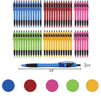 Black Ink Gripped Retractable Ballpoint Pen