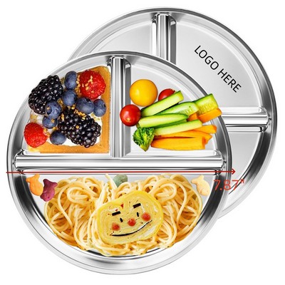 3 Compartments Round Divided Serving Tray