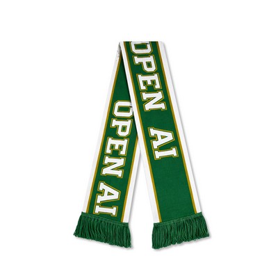 Custom Jacquard Knitted Soccer Scarf With Tassel