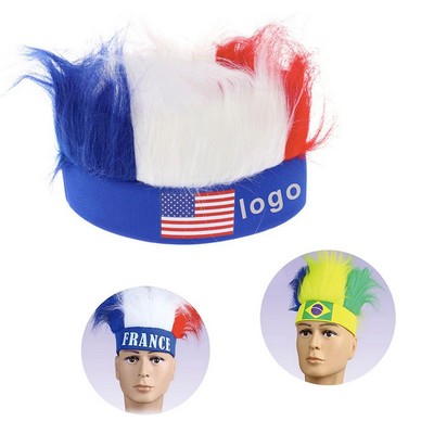 Custom World Soccer Fan Wig Headband