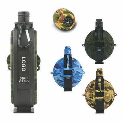 Foldable Camouflage Military Canteen With Compass