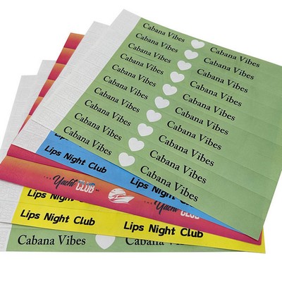 Entry Pass Wristband Synthetic Paper Band Water Resistant Tear Resistant 1" Wristbands