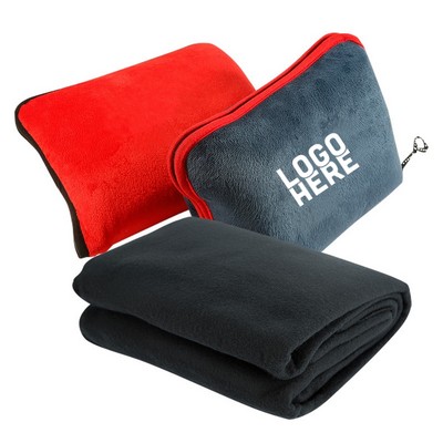 2" 1 Plush Blanket And Travel Pillow Set