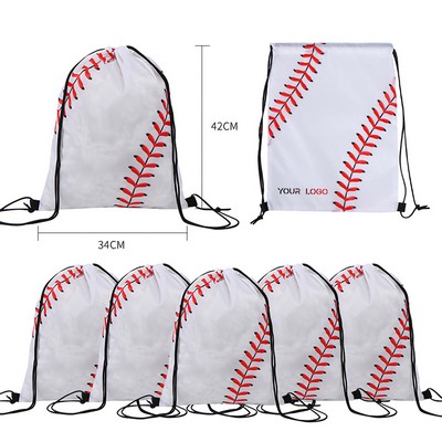 Baseball Drawstring Backpack