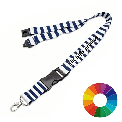 Trade Show Polyester Lanyard w/ Lobster Claw & Buckle Release