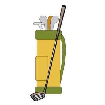 Golf Bag Magnet w/ Full Magnetic Back (2 Square Inch)