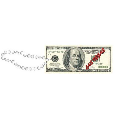 Las Vegas $100 Bill Promotional Key Chain w/ Black Back (12 Square Inch)
