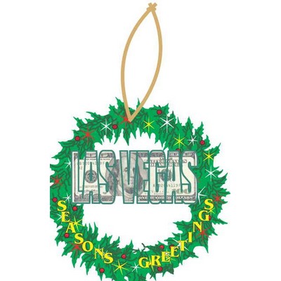 Las Vegas Block Letter $100 Wreath Ornament w/ Mirrored Back (12 Square Inch)