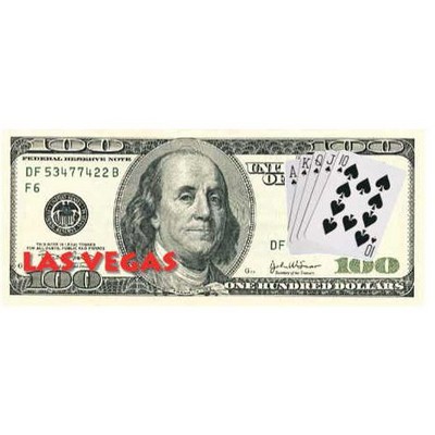 Las Vegas Royal Flush $100 Bill Maxi Magnet (8 Square Inch)