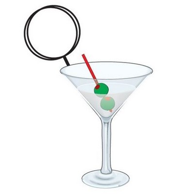 Martini Executive Key Chain w/Mirrored Back (2 Square Inch)