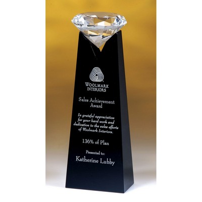 Illusion Diamond Tower Optic Crystal Award (3"x 9")