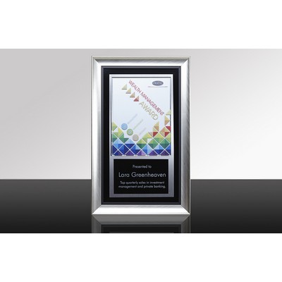 Shine: Silver/Black Wood Framed Glass Wall Award