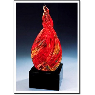 Crimson Flame Sculpture w/o Marble Base (4.5"x10.5")