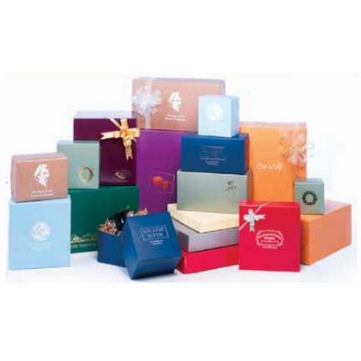 Gloss Colors on White 2 Piece Lock Corner Box (10.5"x10.5"x5")