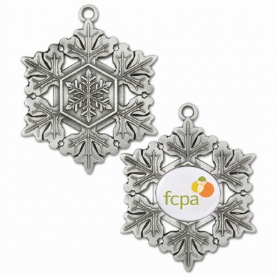 Pewter Silver Snowflake Ornament w/ ColorQuick Insert